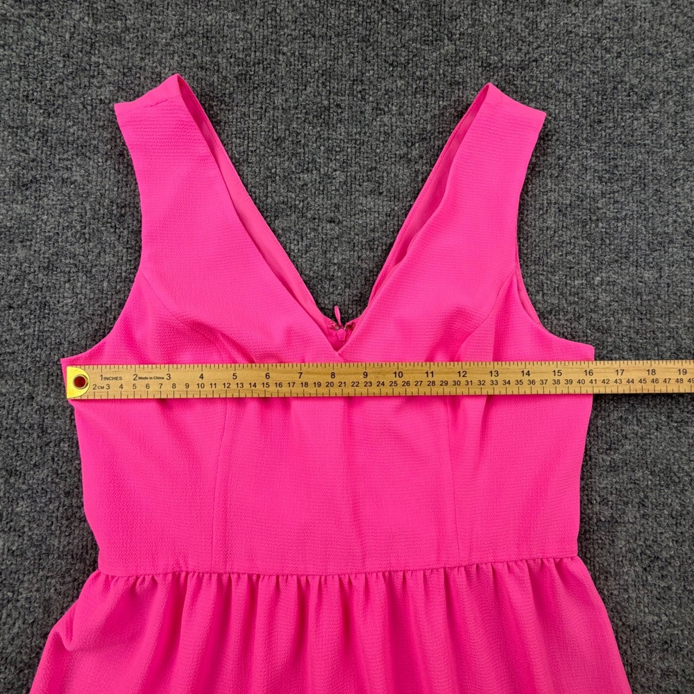 Lilly Pulitzer Pink Tiered Maxi Dress Sleeveless V-Neck 6 Cocktail Wedding Party - Picture 6 of 13